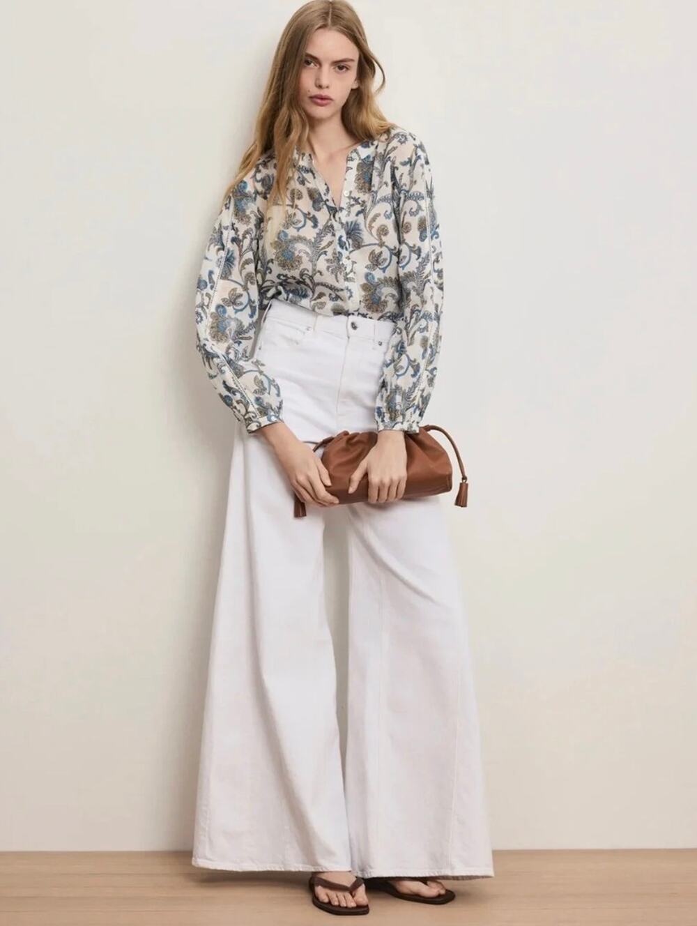 NWT Veronica Beard VICKI Jeans Size 28 New EXTRA WIDE LEG High Rise White women